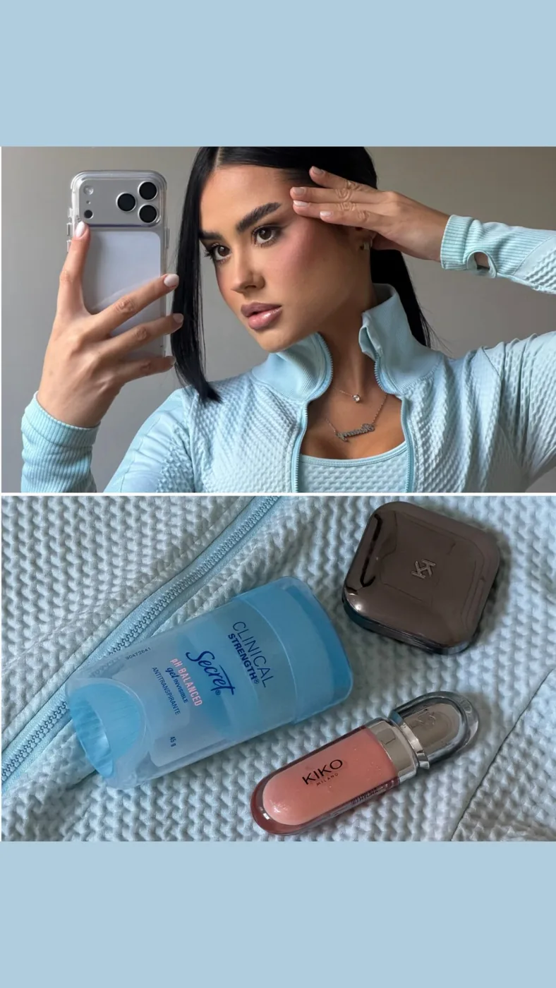 Campanha Secret Clinical Gel com Raiany e produtos de beleza